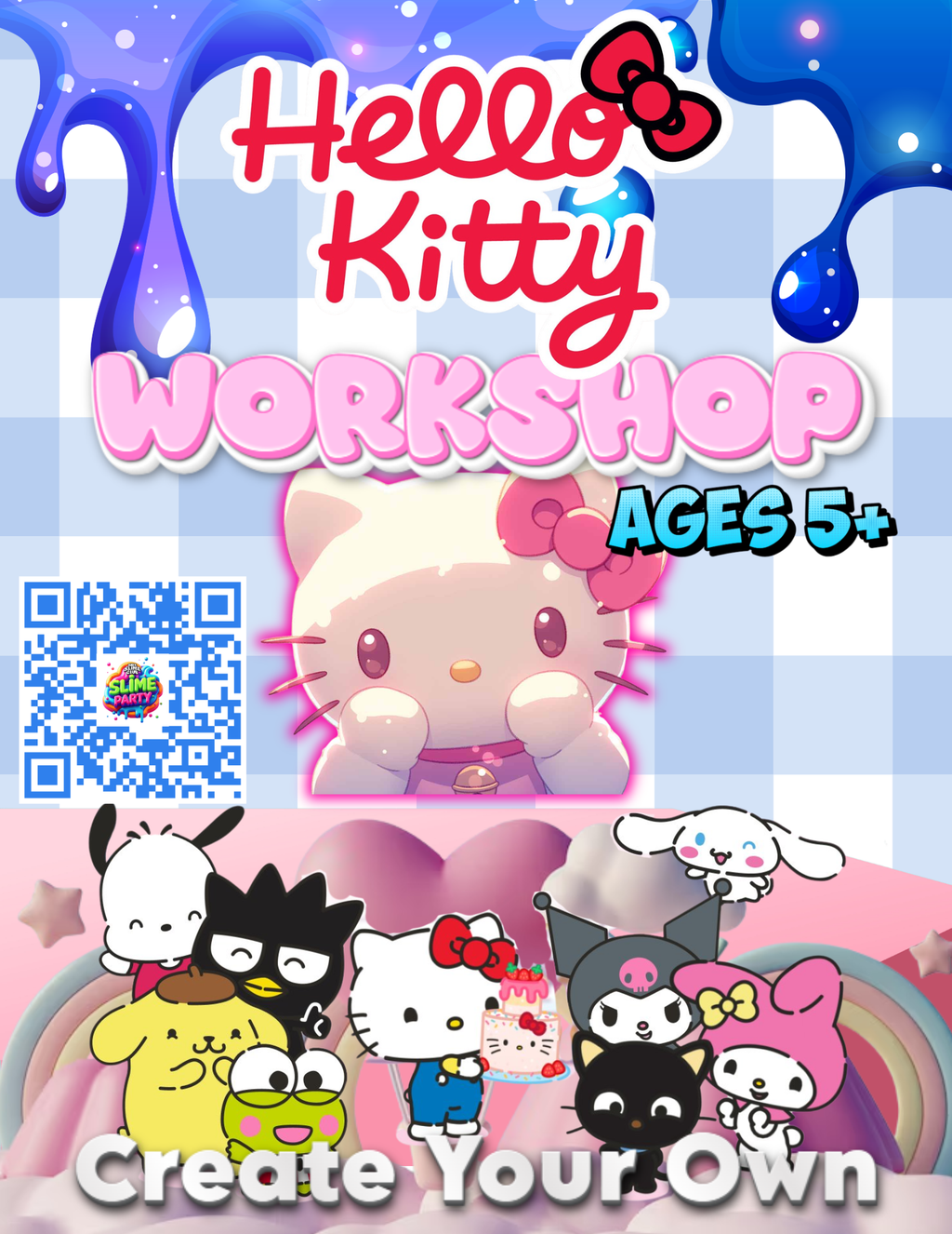 Create Your Own Hello Kitty Slime From Scratch At America's First Ever Slime Store. Register Online To Join At www.KidsSlimeClub.com 